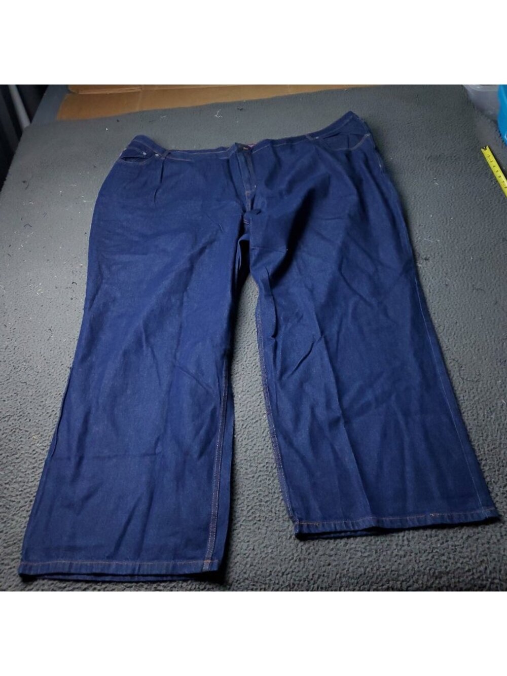 Woman Within Denim Jeans Womens Plus Size 40 Tall Natural Fit Blue Cotton Wide